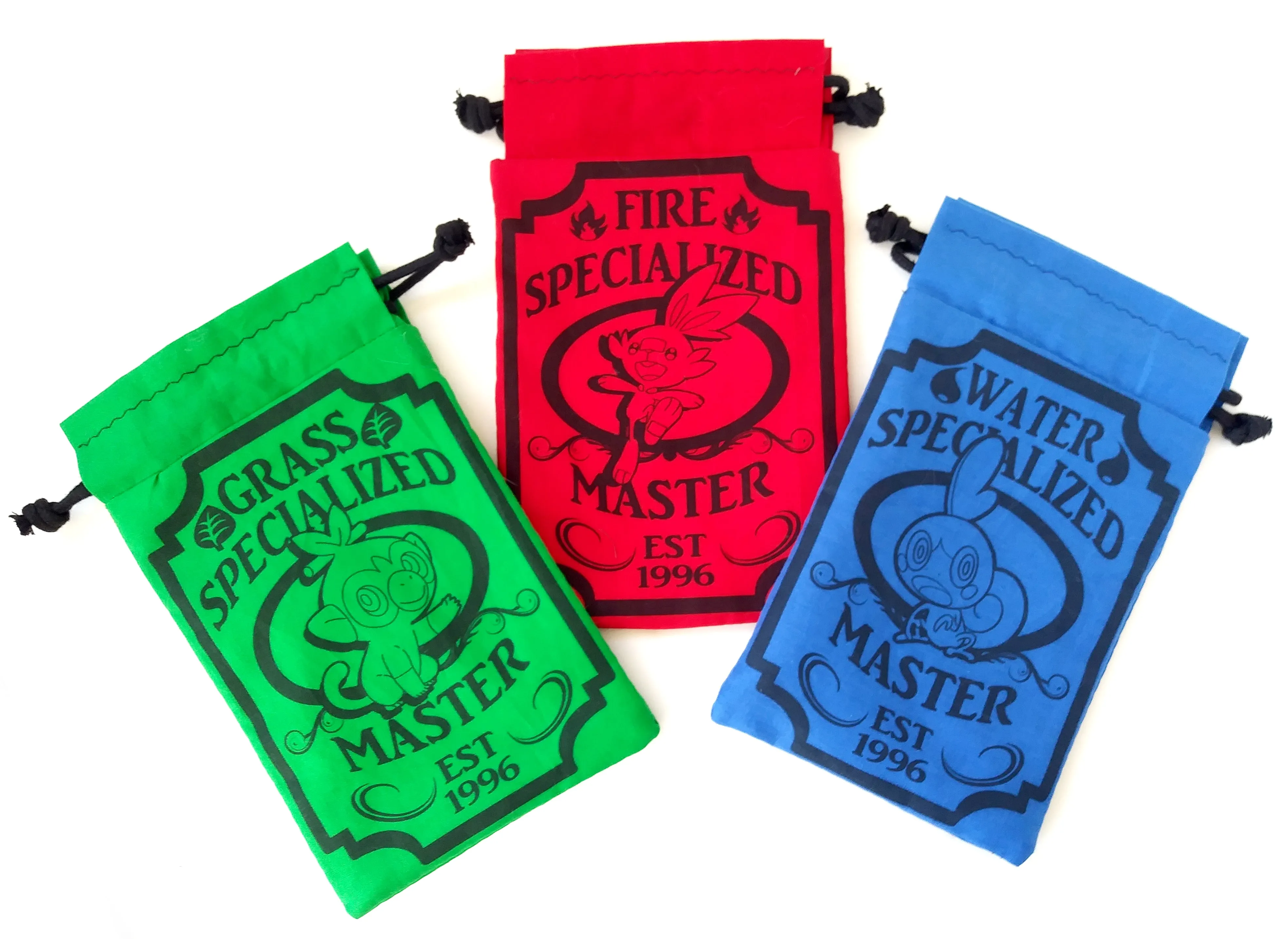 Handmade Drawstring bag - Pokemon Specialized Master - STARTERS