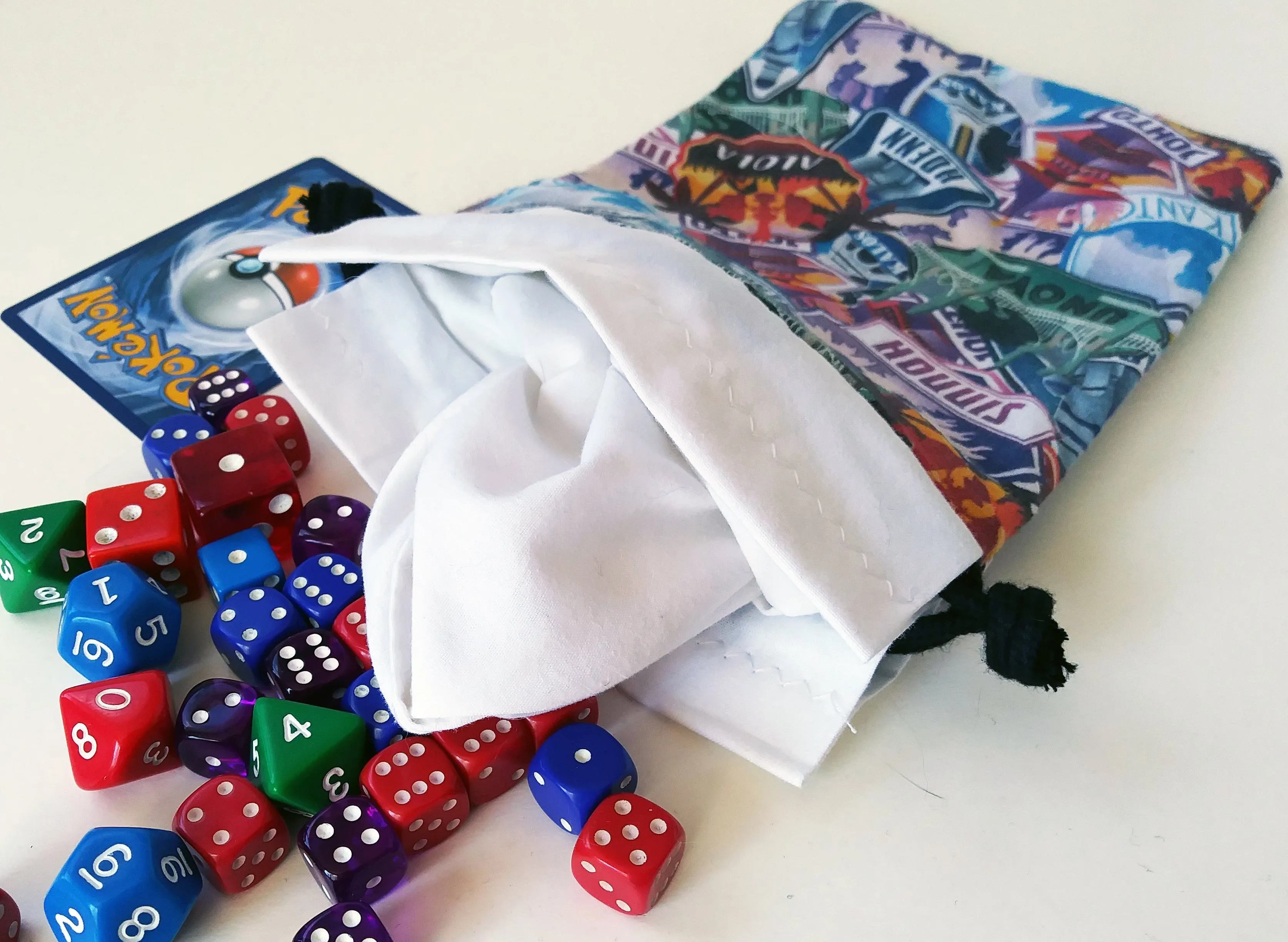 Handmade Drawstring bag - Printed Pokemon Travel bag