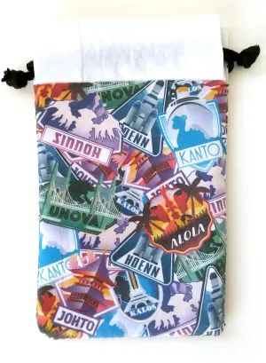 Handmade Drawstring bag - Printed Pokemon Travel bag