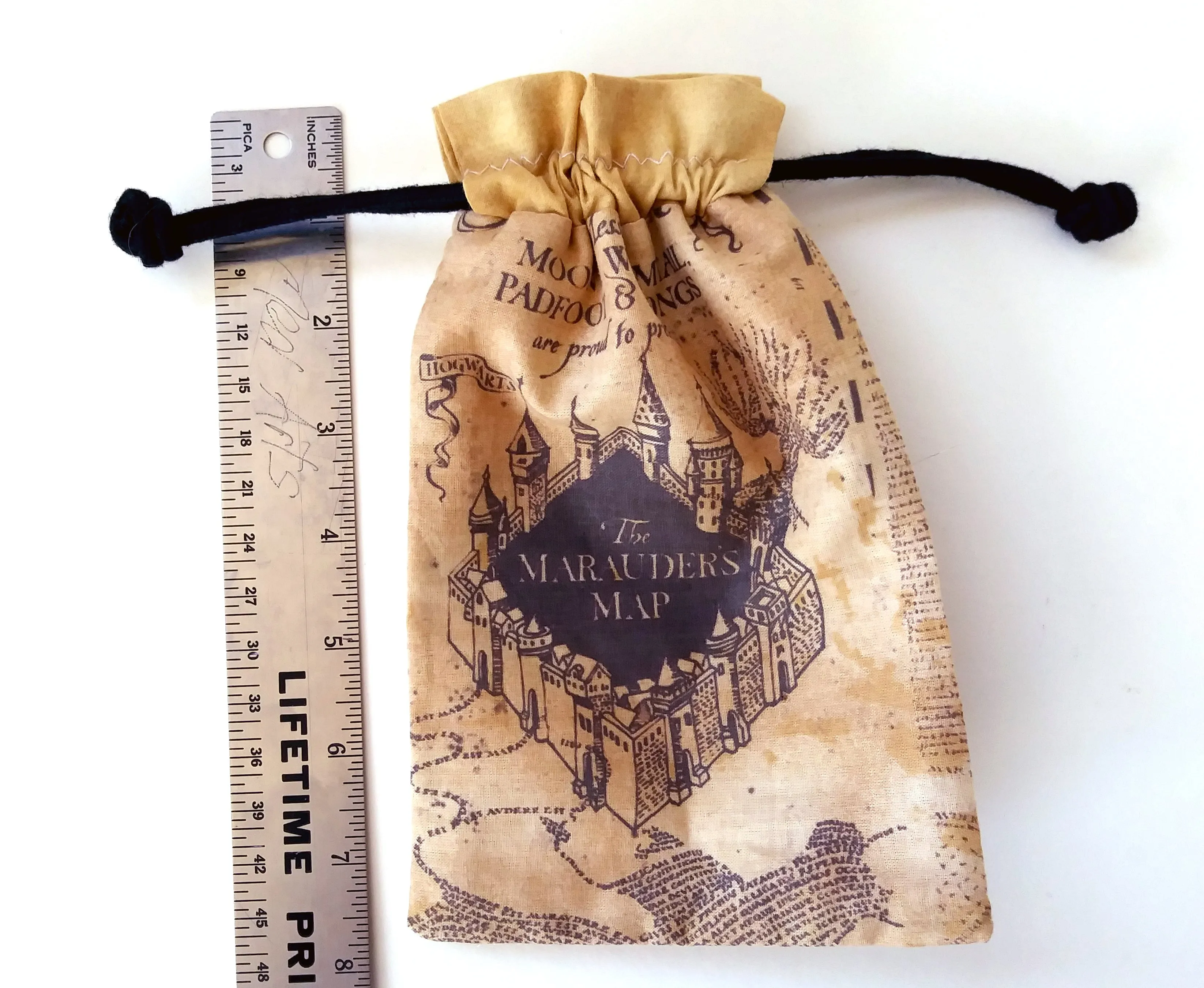 Handmade Drawstring bag - Printed Solemnly Swear