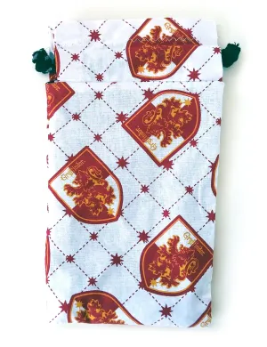 Handmade Drawstring bag - White Gryffindor fabric