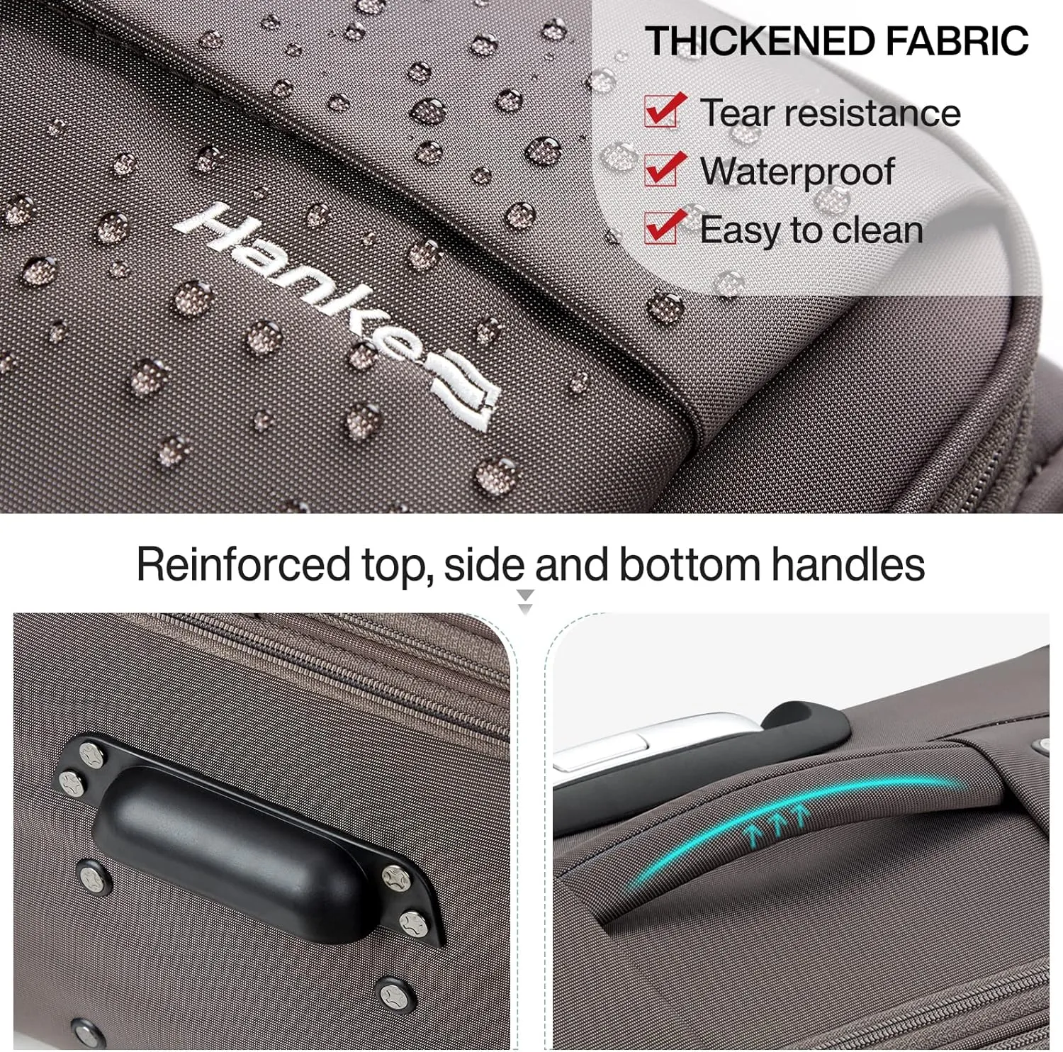 Hanke 24 Inch Expandable Luggage Large Suitcases with Wheels Softside Checked Luggage Rolling Suitcase with Lock Lightweight Travel Luggage for Men and Women 24 Inch Luggage.(Coffee)