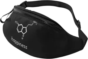 Happiness Serotonin Molecule Chemistry Leisure Waist Bag Outdoor Sports Running Waist Bag Business Travel Mobile Phone Bag