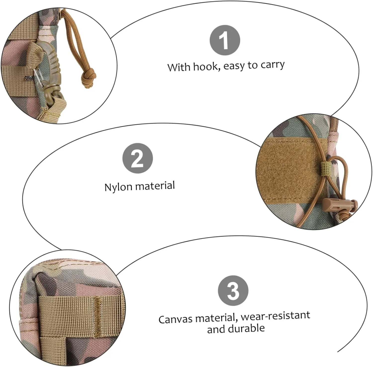 Happyyami Multi-purpose Waist Bag Outdoor Storage Pack Fanny Pack for Hiking Zipper Design