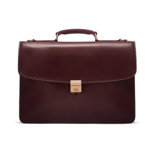 Harvard Leather Briefcase - Dark Tan