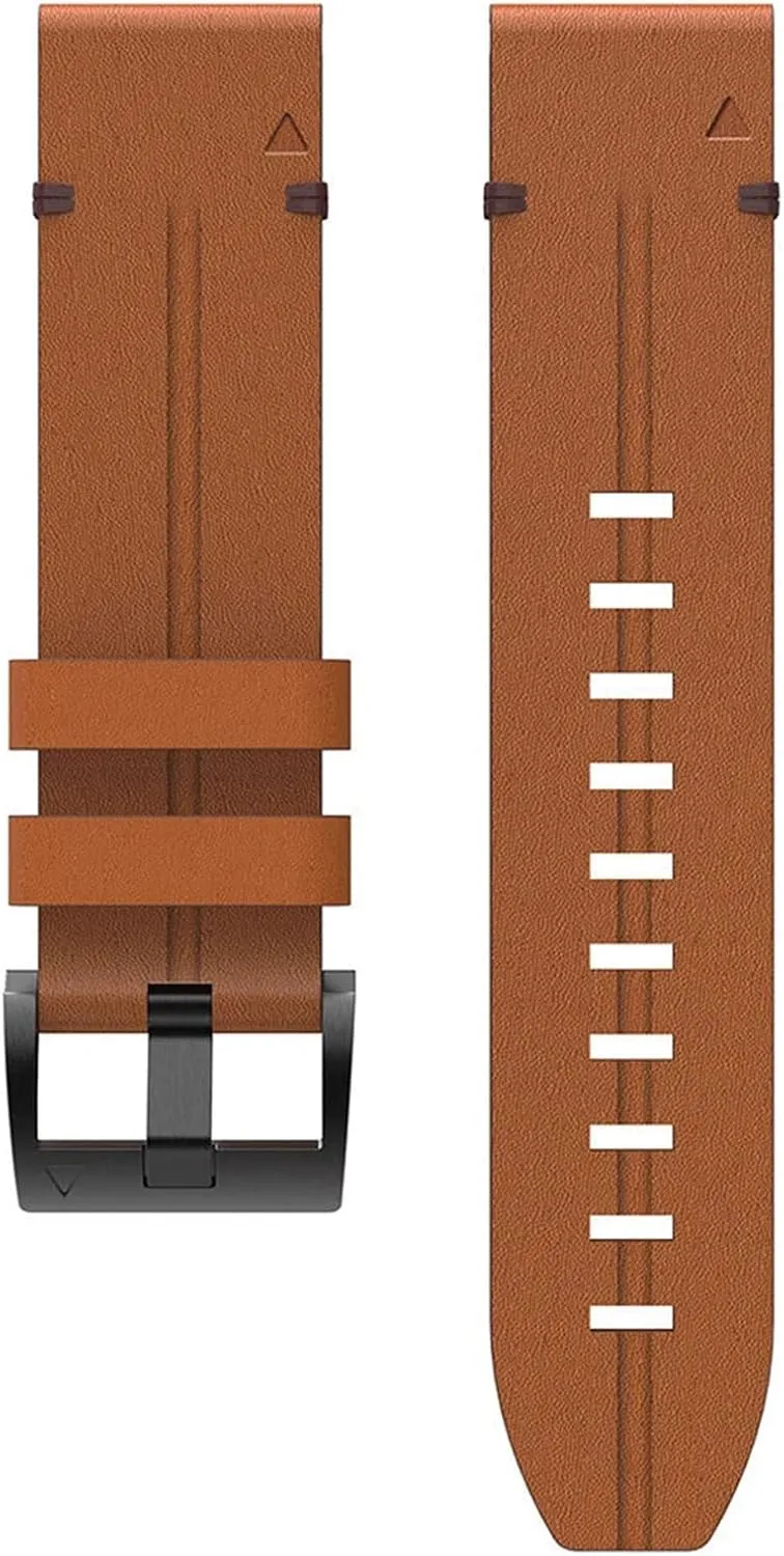 HAZELS 26 22 20mm Leather Strap Quick Release Watch Bands for Garmin Fenix 7 7X 7S 6 6S 5X 6X 5S Leather Strap Business Wristband (Color : Brown, Size : Width 26mm)