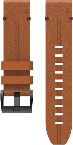 HAZELS 26 22 20mm Leather Strap Quick Release Watch Bands for Garmin Fenix 7 7X 7S 6 6S 5X 6X 5S Leather Strap Business Wristband (Color : Brown, Size : Width 26mm)