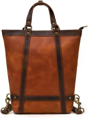 HBJWOV Handmade Dual-Purpose Backpack Men's Handbag Vertical Multifunctional Briefcase Leisure Bag Travel(D)