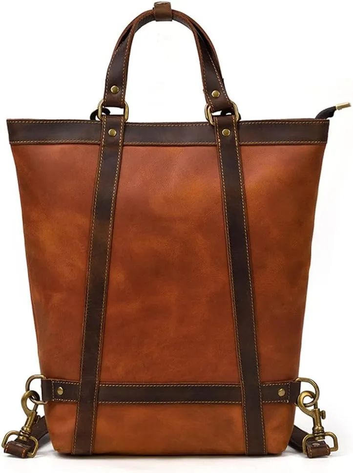 HBJWOV Handmade Dual-Purpose Backpack Men's Handbag Vertical Multifunctional Briefcase Leisure Bag Travel(D)