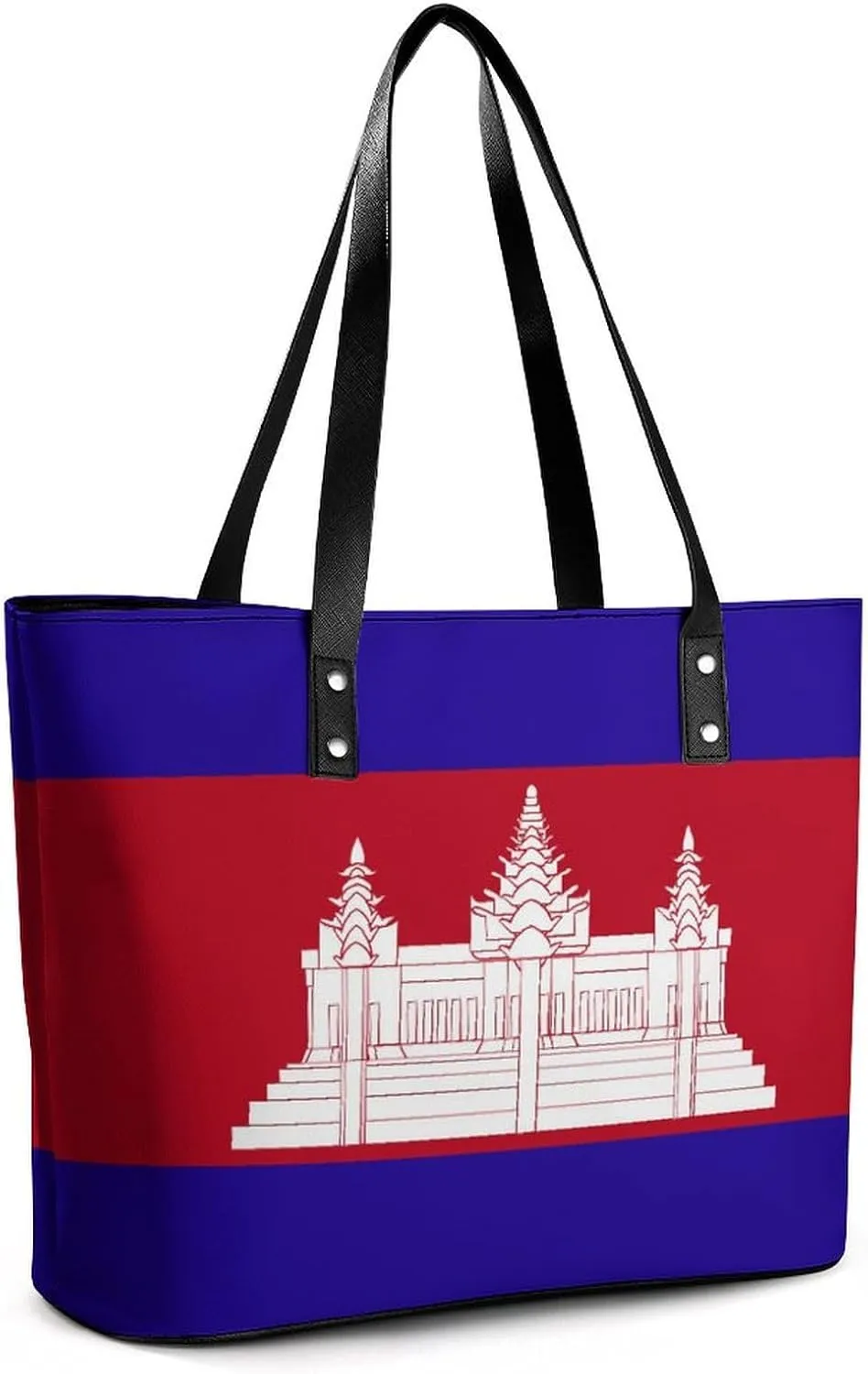 Herm Flag Large Capacity Women’s Tote Bag Stylish Leather Handbag for Travel