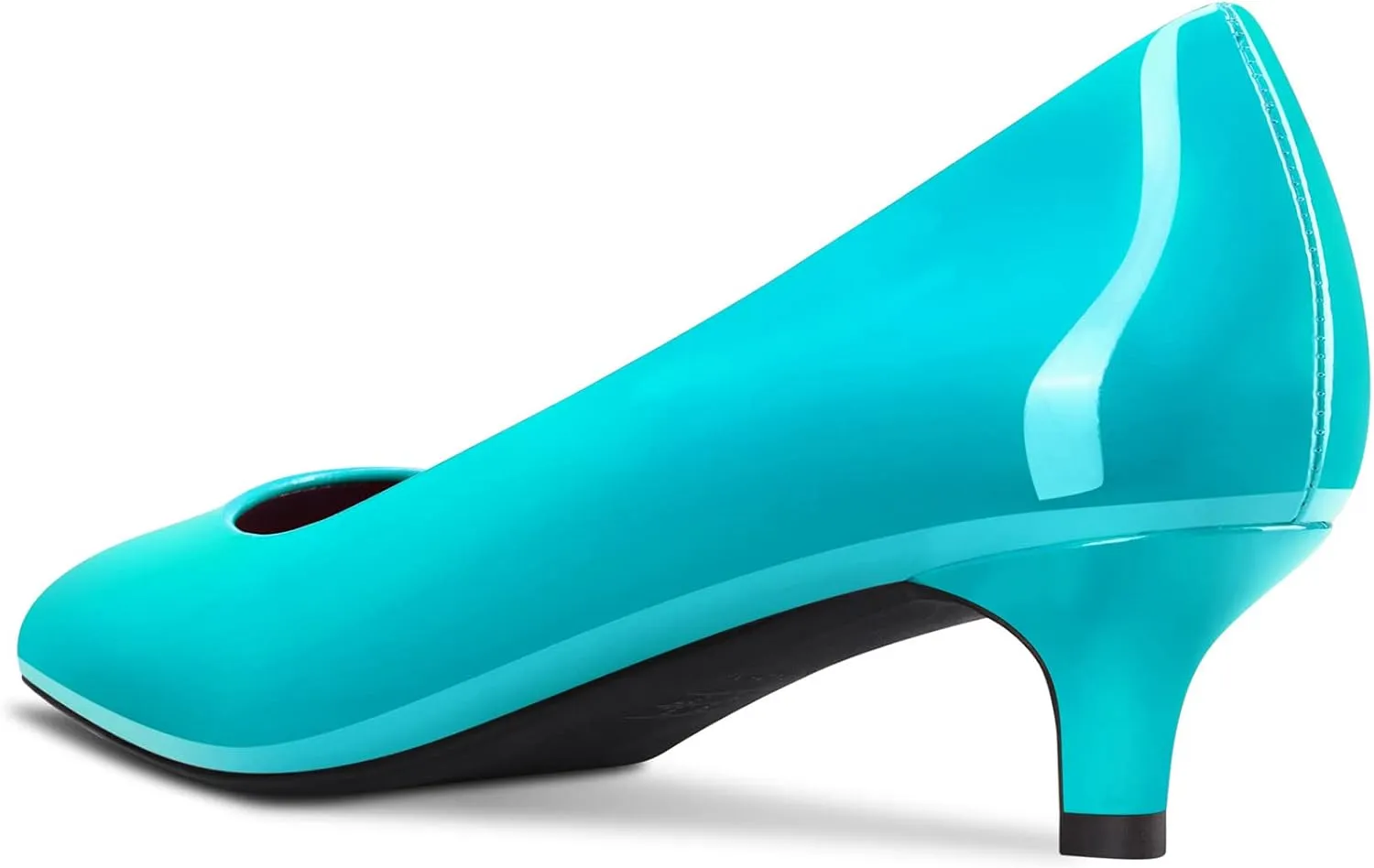 HEUIVZAR Womens Pumps Pointed Toe Kitten Low Heel Slip On Patent Dress Shoes Vacation Cute Shopping 1.5 Inch