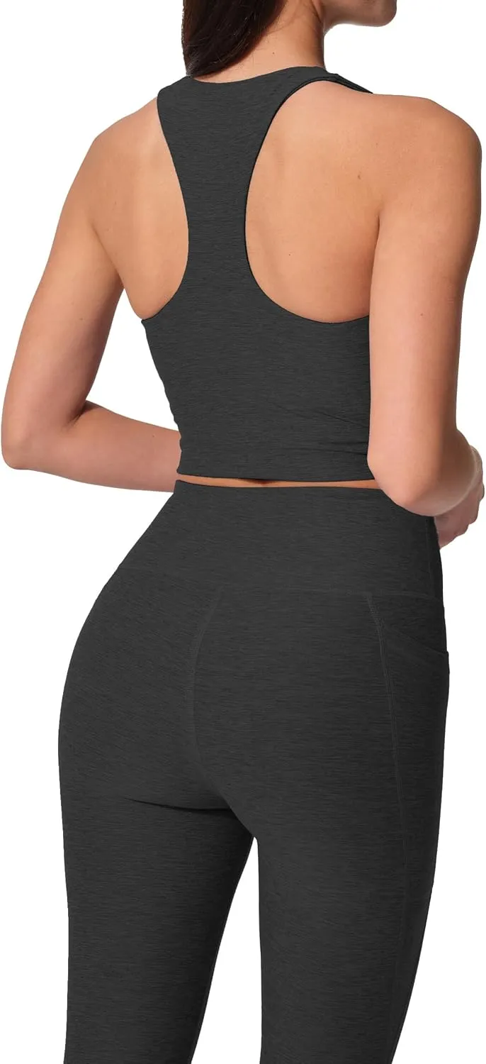 High Waist Yoga Pants with 2 Side Pockets,Ultra Soft Tummy Control Athletic Leggings for Women