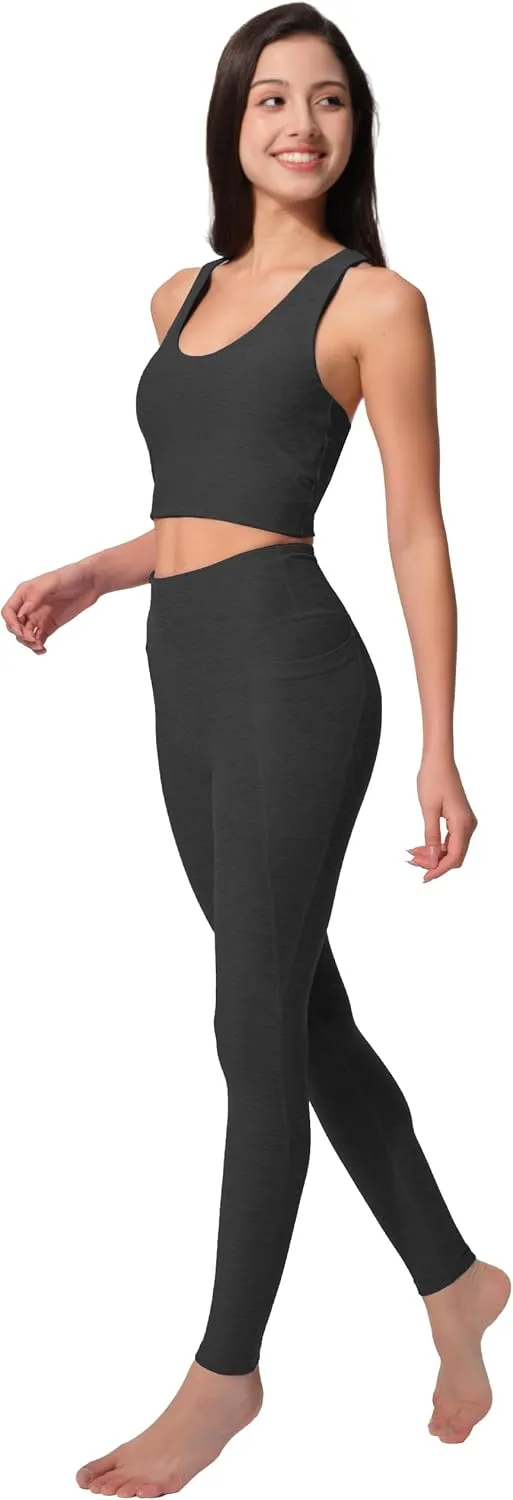 High Waist Yoga Pants with 2 Side Pockets,Ultra Soft Tummy Control Athletic Leggings for Women