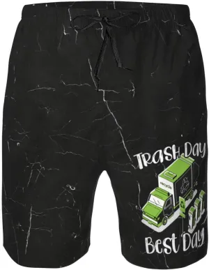 HILLBACK Trash Day Best Day Waste Management Garbage Truck Mens Hiking Shorts Stretch Quick Dry Outdoor Shorts Fishing Shorts