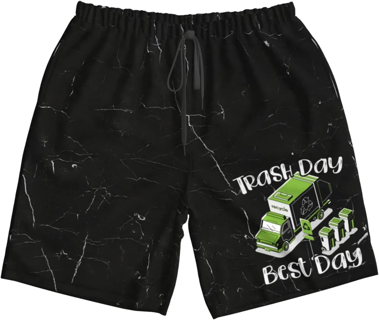 HILLBACK Trash Day Best Day Waste Management Garbage Truck Mens Hiking Shorts Stretch Quick Dry Outdoor Shorts Fishing Shorts
