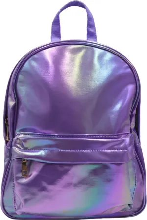 Holographic Backpack Iridescent Shoulder Bag Hologram Laser Satchel Travel Casual Daypack Purse for Women Men,Purple7#