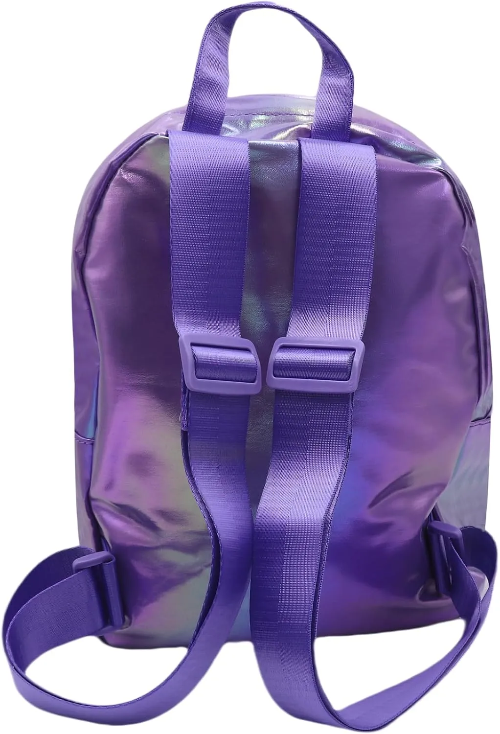 Holographic Backpack Iridescent Shoulder Bag Hologram Laser Satchel Travel Casual Daypack Purse for Women Men,Purple7#