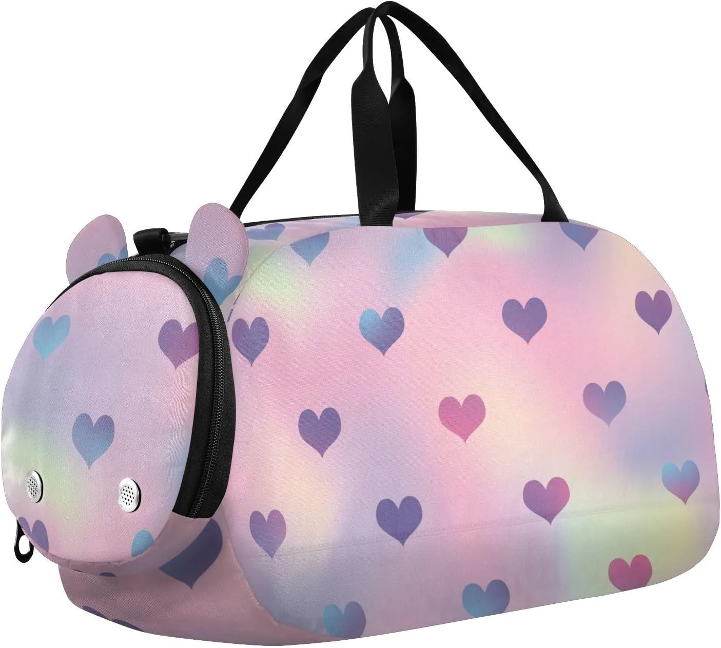 Holographic Hearts Duffel Bags for Boys Small Gym Bags for Teens Dance Bag for Girls