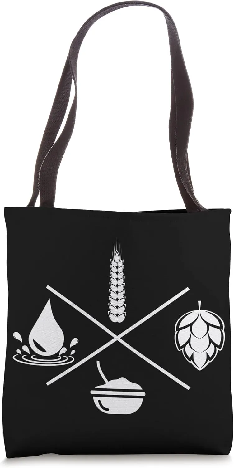 Home Brewing Barley Hops Water Yeast - IPA Craft Beer Brewer Tote Bag