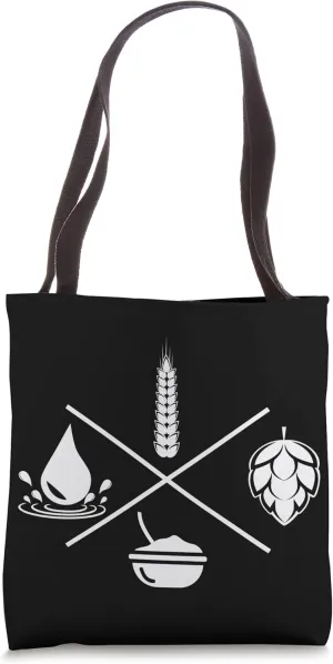 Home Brewing Barley Hops Water Yeast - IPA Craft Beer Brewer Tote Bag