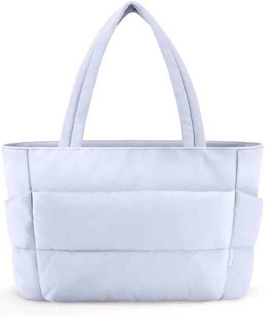 HOTOR Puffer Tote Bag for Women, Nurses - Multi-Pocket Lightweight Bag for Work - Quilted Handbag for Travel and Gym