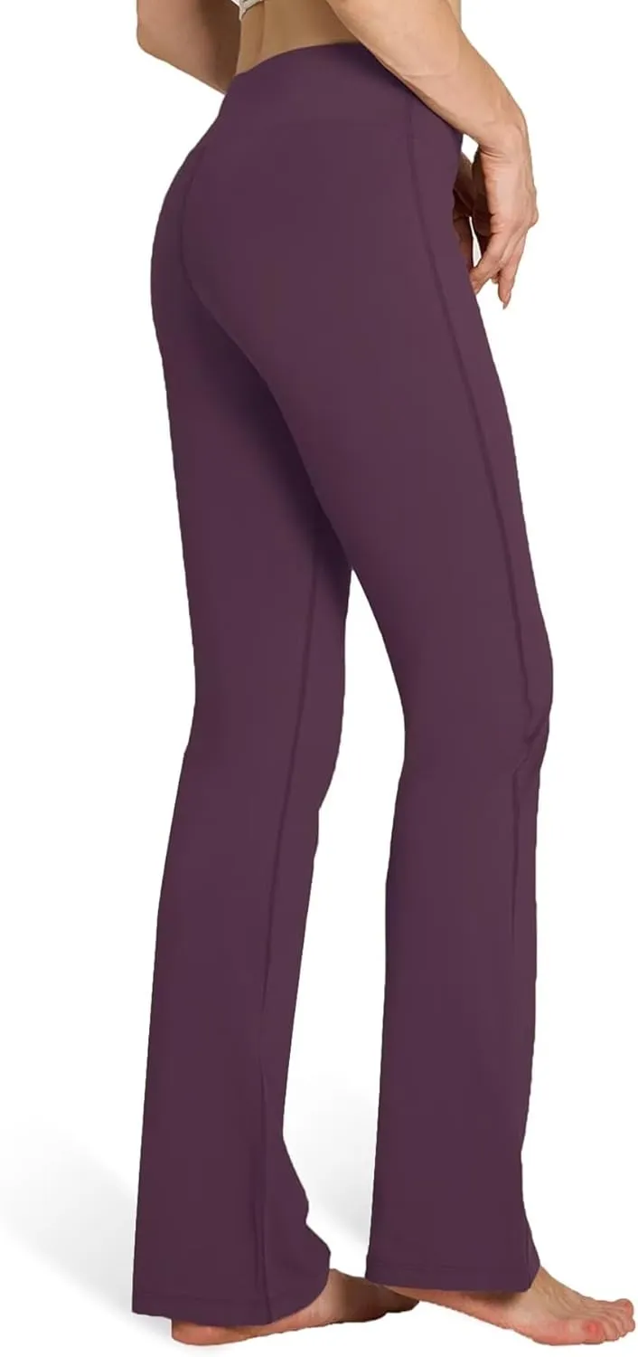 Houmous S-XXXL 29''31''33''35'' Inseam Women's Cotton Bootcut Pants Inner Pocket