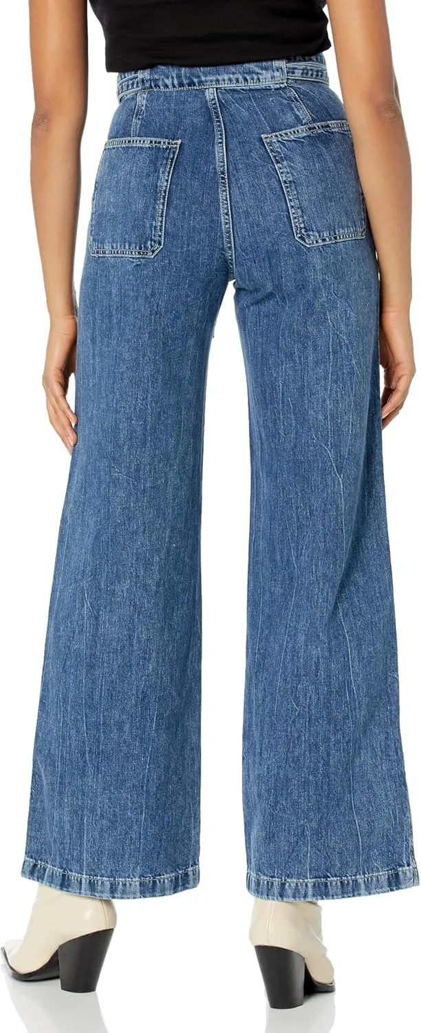 HUDSON Women's Tie Waist Wide Leg Trouser