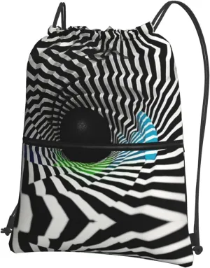 Hypnosis tunnel Lightweight and Waterproof Drawstring Backpack - Perfect for Gym, Yoga, Travel, Beach, and Outdoor Activities for Men and Women