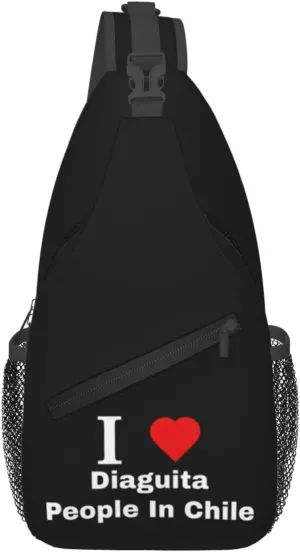 I Love Diaguita People In Chile Crossbody Bags For Women Men Chest Backpack Gym Shoulder Bag Travel Outdoor Sports Casual Crossbody Bags