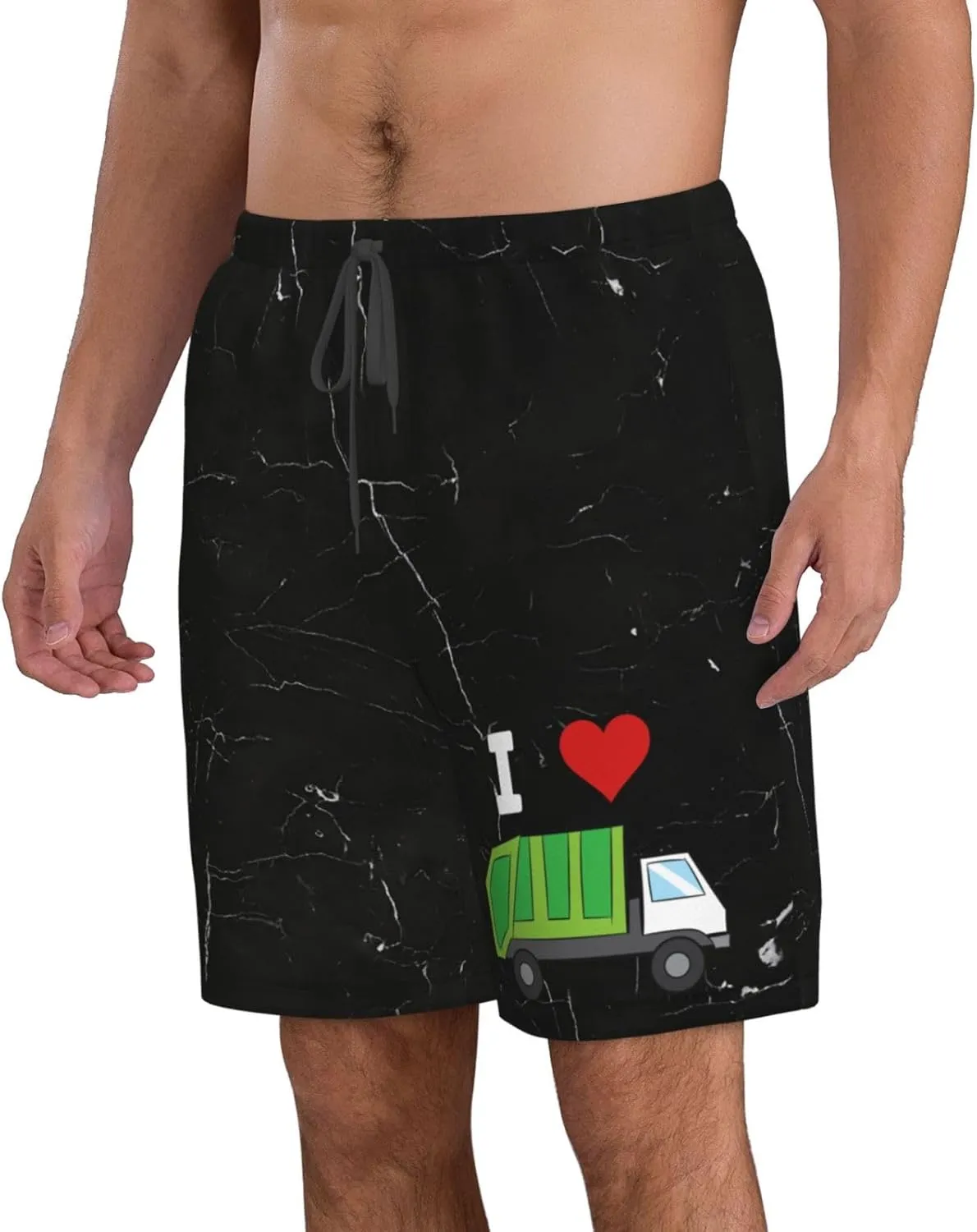 I-Love-Garbage-Truck-Trash-Gifts for Boys Girls Gifts Men's Short Workout Running Yoga Lightweight Athletic Shorts -