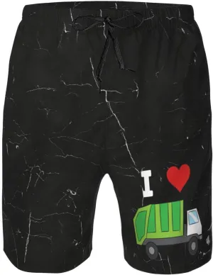 I-Love-Garbage-Truck-Trash-Gifts for Boys Girls Gifts Men's Short Workout Running Yoga Lightweight Athletic Shorts -