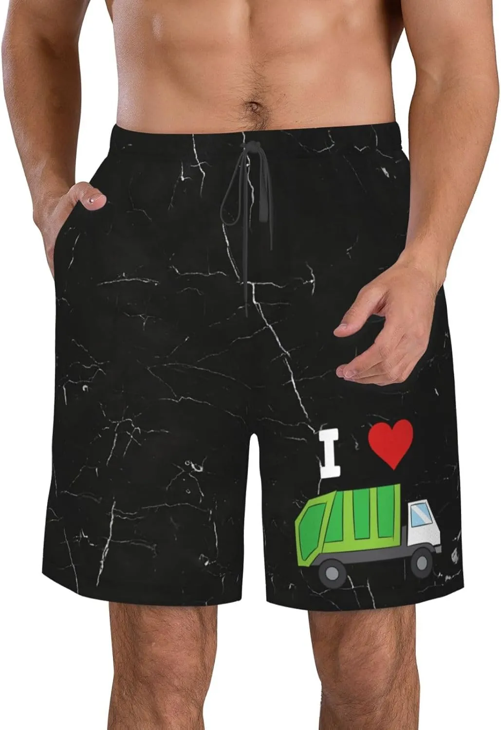 I-Love-Garbage-Truck-Trash-Gifts for Boys Girls Gifts Men's Short Workout Running Yoga Lightweight Athletic Shorts -