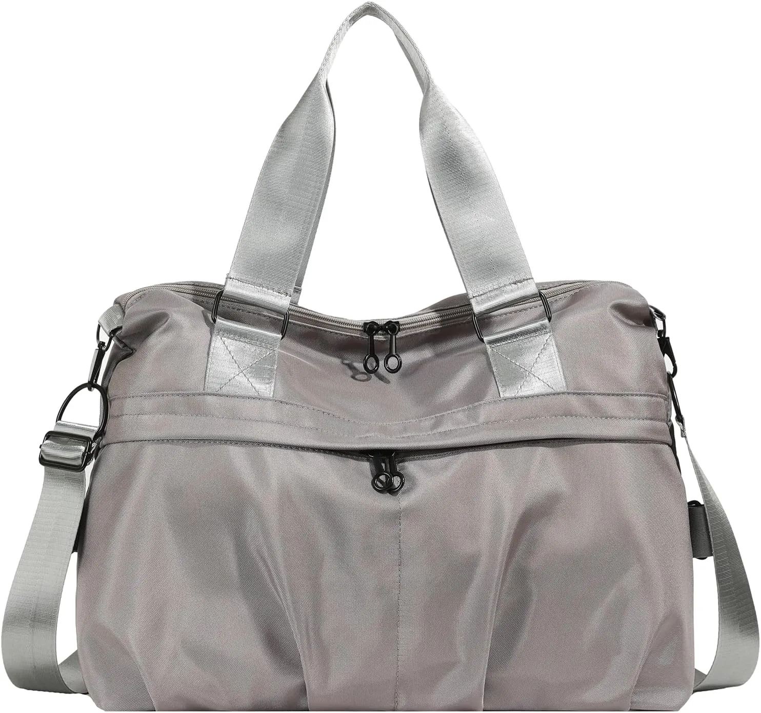 IHAYNER Women's Travel Weekender Duffle Bag with Laptop Compartment, Carry-On Overnight Gym Bag, Grey