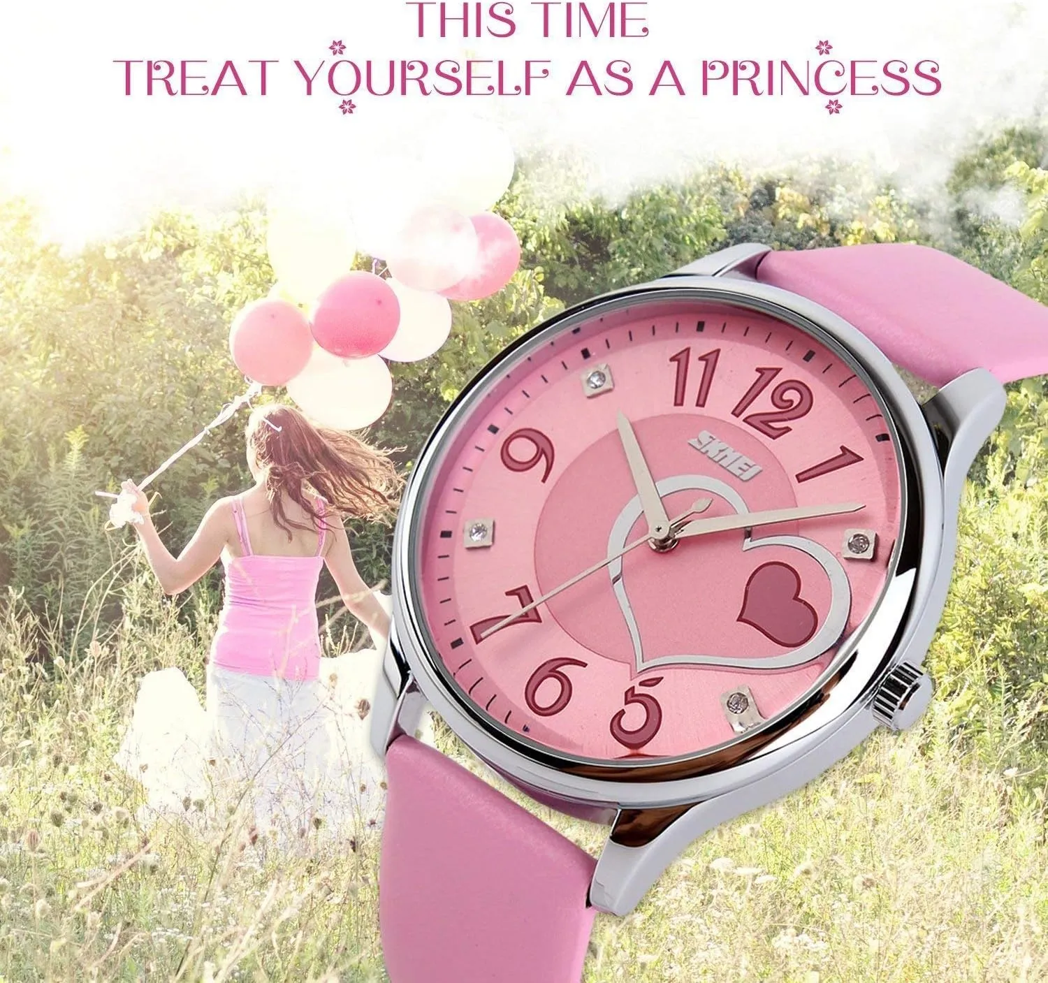 IJAHWRS Belt Women's Watch Fashion Love Rhinestone Quartz Watch