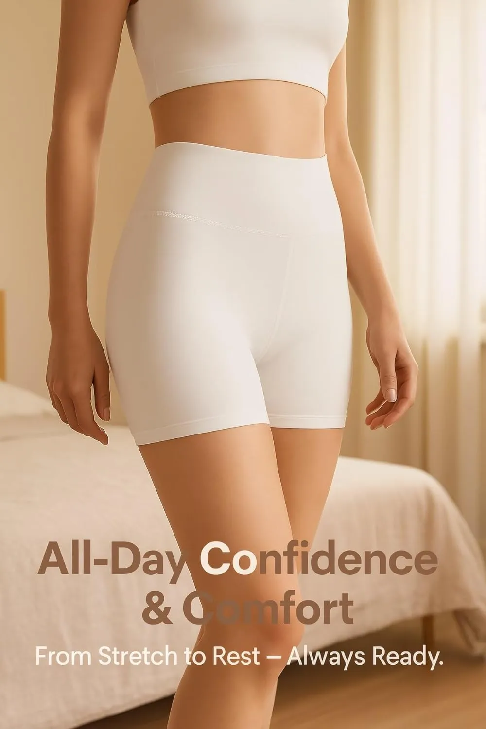 iLoveSIA Women's 4-in-1 Yoga Shorts, High Waisted Hidden Pocket, Built-in Seamless Thong Liner