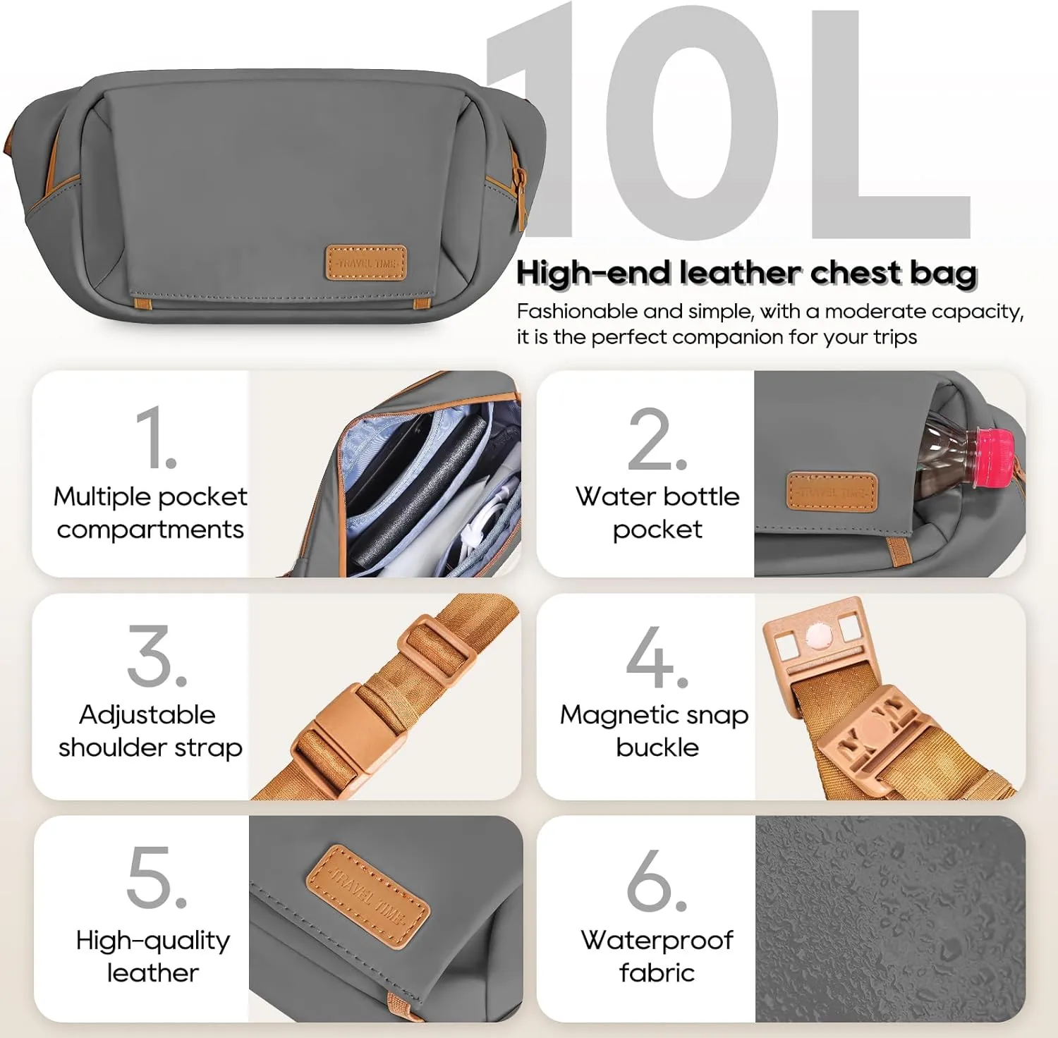 imiomo Carry on Luggage 22x14x9 Airline Approved with Satchel Bag, Hardside 20 Inch Carry-on Suitcases with Spinner Wheels and TSA Lock, Grey