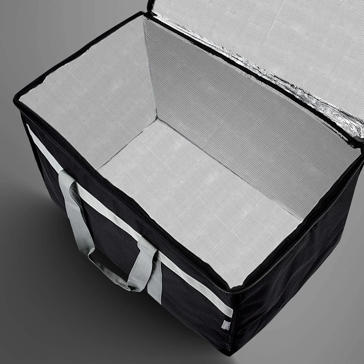Insulated Food Delivery Bag - 23x14x15 inches - Water-Resistant Interior - Ideal for Commercial Catering - Reusable Grocery Bag - Professional and Heavy-Duty - XXL - Black