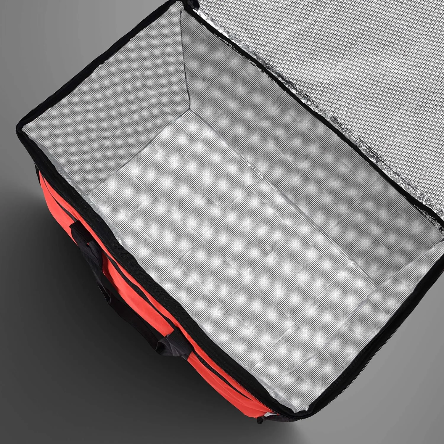Insulated Food Delivery Bag - 23x14x15 inches - Water-Resistant Interior - Ideal for Commercial Catering - Reusable Grocery Bag - Professional and Heavy-Duty - XXL - Red