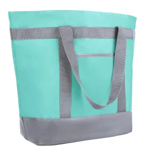 Insulated Reusable Tote Bag for Grocery Shopping for Women/Men, Pizza/Food Delivery Bag to Keep Food Cold/Hot for Uber Eats/Doordash/Grubub, Cooler bags for Travel/Beach/Picnic, Green