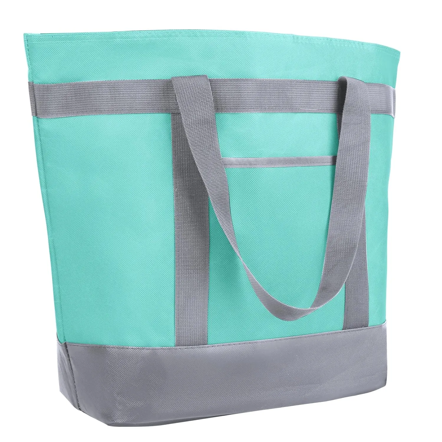 Insulated Reusable Tote Bag for Grocery Shopping for Women/Men, Pizza/Food Delivery Bag to Keep Food Cold/Hot for Uber Eats/Doordash/Grubub, Cooler bags for Travel/Beach/Picnic, Green