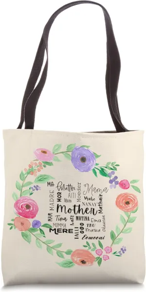 International Mom World Translations Multi Languages Black Tote Bag