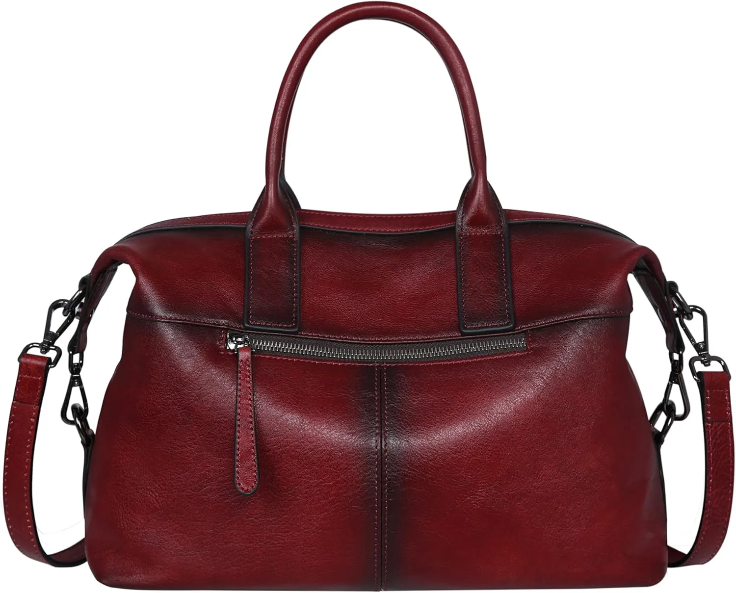 Iswee Genuine Leather Satchel Tote Bag Top Handle Handbag Designer Shoulder Bag Large Capacity Cross Body Bag