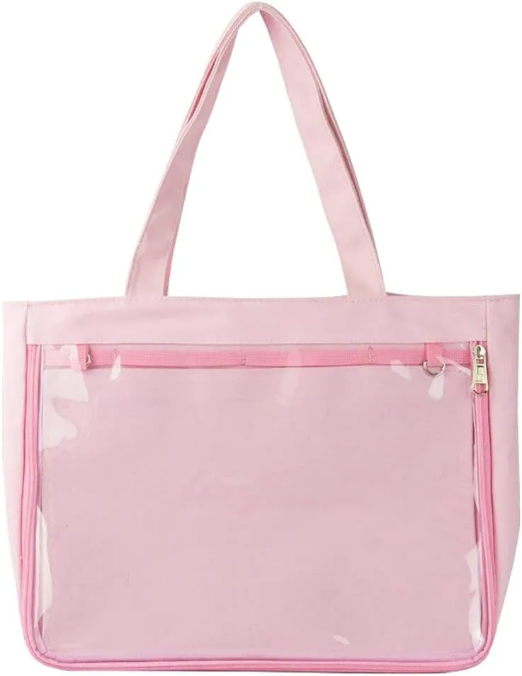 Ita Tote Bag Clear Window for Pins Shoulder Bag Handbag Bag DIY, Cosplay Stachel Tote