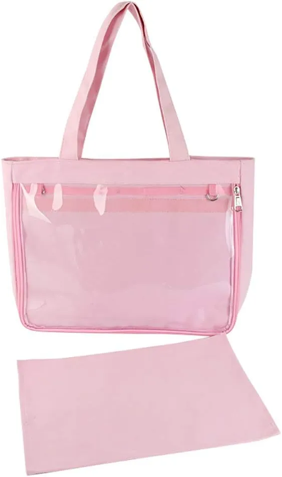 Ita Tote Bag Clear Window for Pins Shoulder Bag Handbag Bag DIY, Cosplay Stachel Tote