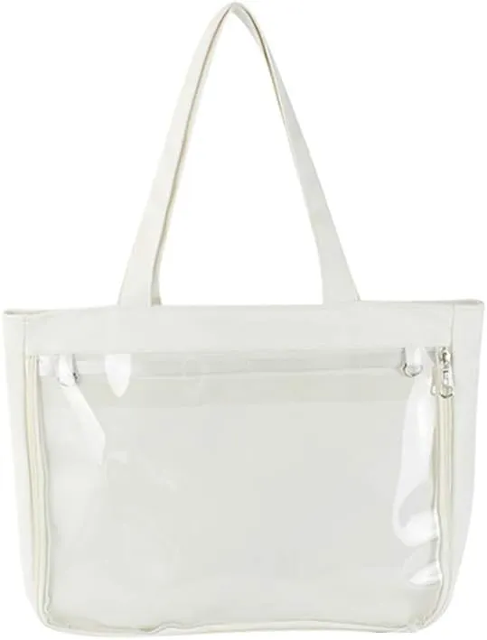 Ita Tote Bag Clear Window for Pins Shoulder Bag Handbag Bag DIY, Cosplay Stachel Tote