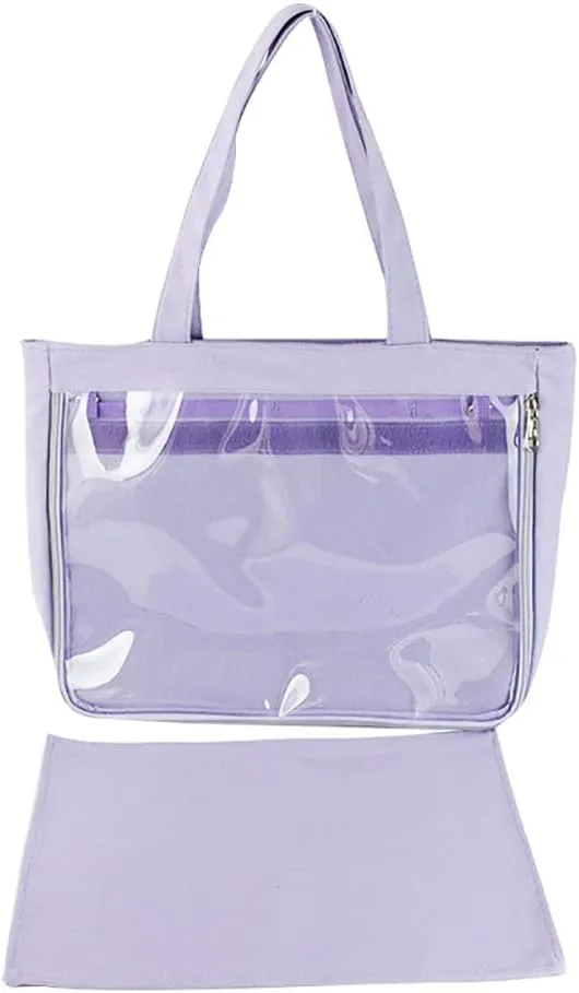 Ita Tote Bag Clear Window for Pins Shoulder Bag Handbag Bag DIY, Cosplay Stachel Tote