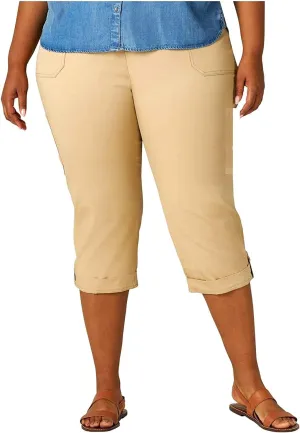 Jack David LING Womens Plus Size Stretch Blue/Black Capri Twill Denim Jeans