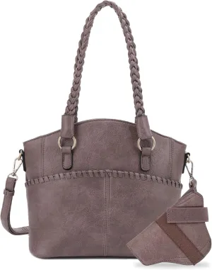 JESSIE & JAMES Bella Concealed Carry Tote Bags For Women with Lock and Key Satchel Purse Top Handle with Crossbody Strap