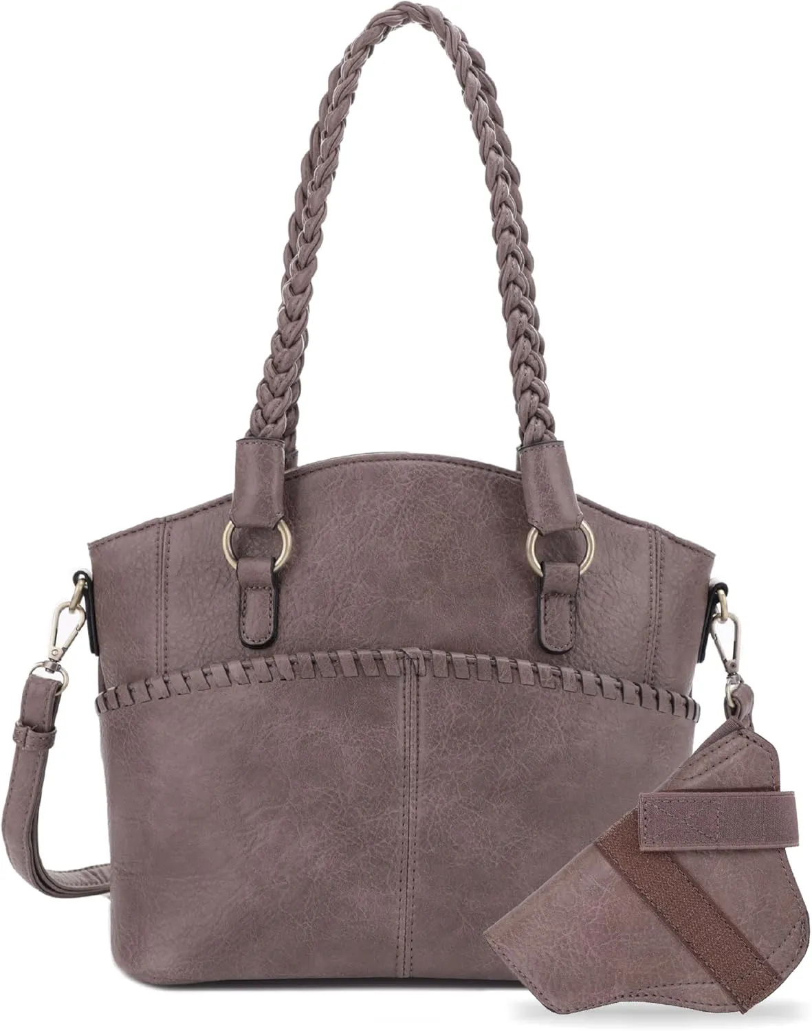 JESSIE & JAMES Bella Concealed Carry Tote Bags For Women with Lock and Key Satchel Purse Top Handle with Crossbody Strap