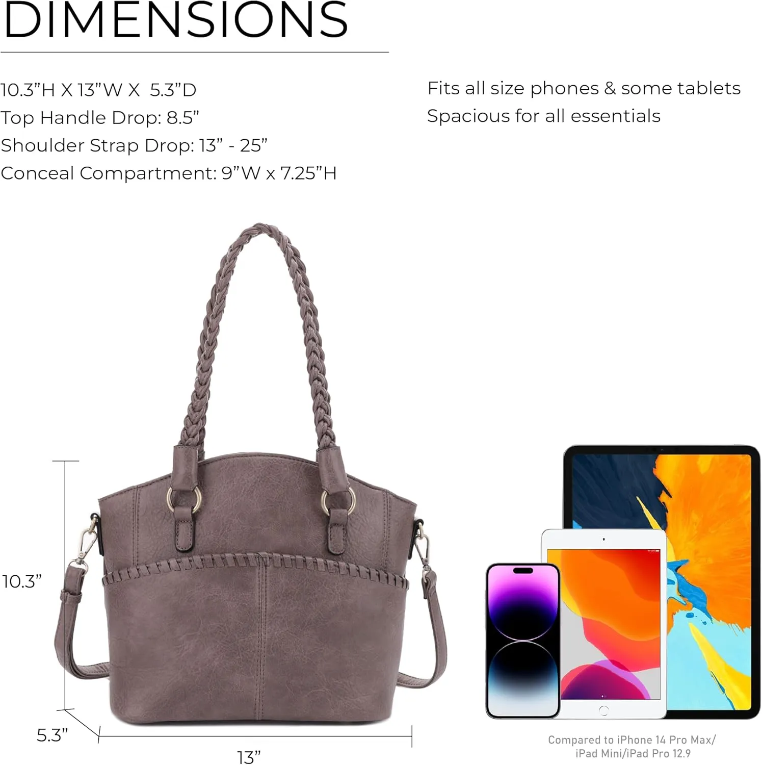 JESSIE & JAMES Bella Concealed Carry Tote Bags For Women with Lock and Key Satchel Purse Top Handle with Crossbody Strap